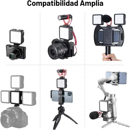 Vista 5 de ULANZI VL49 luz de vídeo LED de 2000mAh con 3 zapata fría, luz suave recargable, iluminación portátil para fotografía para DJI OSMO Sony DSLR Canon