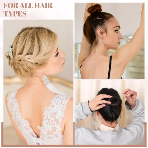 Vista 6 de Kit de 200 horquillas para el cabello, horquillas y horquillas en forma de U, regalos para mujeres y niñas con caja de almacenamiento, peinados