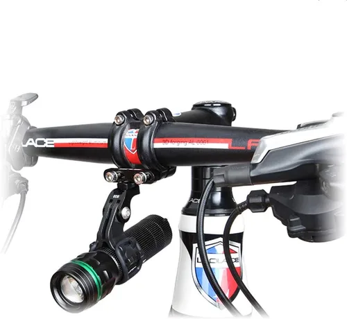 Vista 2 de Soporte para linterna de luz de bicicleta, soporte de clip para bicicleta de carretera, parte de ciclismo, ajustable, compatible con adaptador