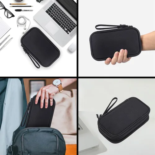 Vista 5 de CAAORDKSO Bolsa Organizadora de Electrónicos para Viaje, Estuche Pequeño Organizador de Cables Impermeable, Bolsa de Accesorios, Estuche Electrónico