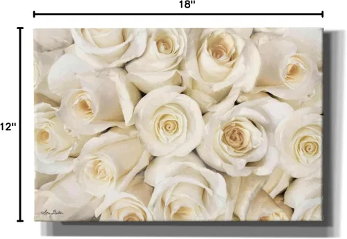 Vista 10 de Epic Graffiti 'Top View - White Roses' de Lori Deiter, arte de pared en lienzo, 18 x 12 pulgadas