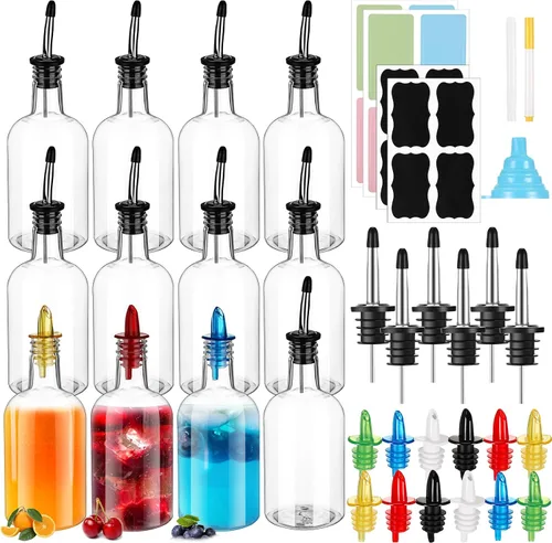 Vista 8 de Maxcheck - Botellas de plástico de cuello largo de 16 onzas con vertedor