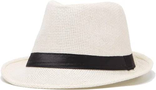 Vista 6 de LADYBRO Sombreros Fedora para hombre - Sombrero de Panamá, sombrero de paja, sombrero de trilby, sombrero de verano (paquete de 3)