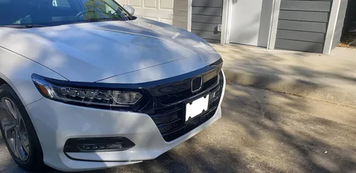 Vista 8 de KUAFU Juego de 3 piezas para parrilla delantera y cubierta de párpados compatible con Honda Accord 10th Gen Sedán 2018-2020, parrilla superior