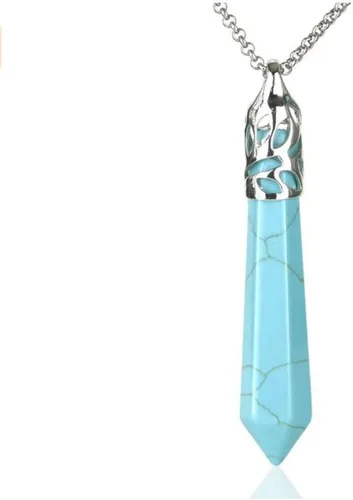 Vista 3 de 1 collar con colgante de gota de piedra preciosa natural, piedra de cristal curativo, cuarzo, reiki, chakras, roca energética, 18 pulgadas