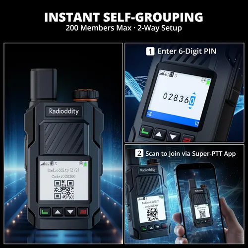 Vista 3 de Radioddity TomoLink PoC Radio, 4G LTE Walkie Talkies de largo alcance