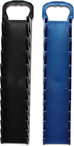 Vista 2 de Kit de bandeja organizadora de 11 herramientas para llaves rechonchas o de línea (kit de 2 piezas, negro y azul)
