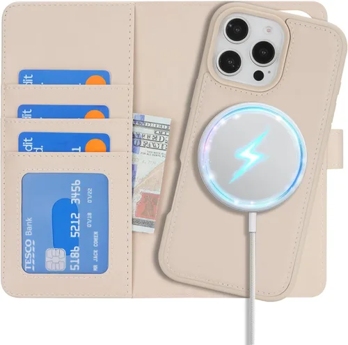 Vista 46 de Havaya Magsafe - Funda para iPhone 11 Pro Max, compatible con 2 en 1, desmontable con tarjetero de piel sintética, ranuras para tarjetas de crédito