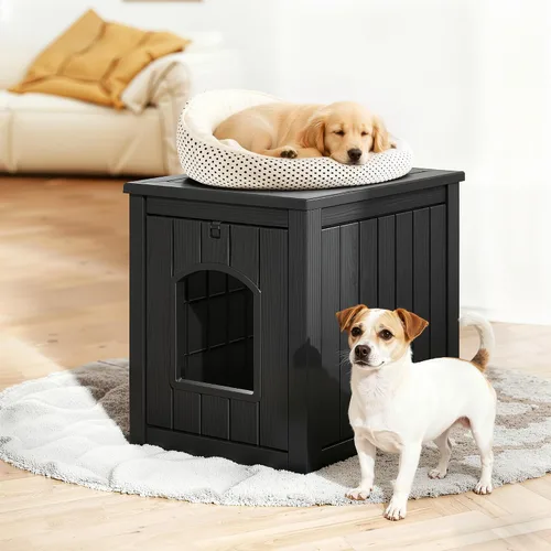 Vista 15 de Fancyango Casa para perros – Mueble para perreras para exteriores e interiores, refugio resistente a la intemperie para perros pequeños y medianos