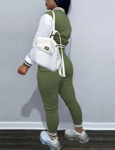 Vista 2 de Conjunto deportivo de 2 piezas para mujer, conjunto de sudadera de manga larga