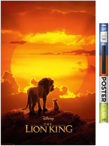 Vista 13 de Trends International Disney El Rey León - Póster de pared Mufasa y Simba, 14.725 x 22.375 pulgadas, versión enmarcada de madera de granero Versión