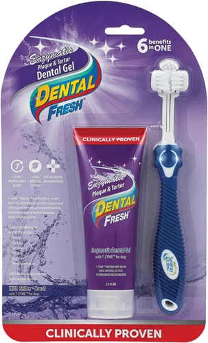 Vista 6 de Dental Fresh Gel enzimático para perros, pasta de dientes para perros - Esenciales para perros para la limpieza de dientes de perro