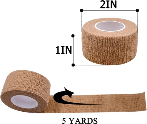 Vista 2 de HerMia 12 rollos de vendaje autoadhesivo de 1 pulgada, vendajes autoadhesivos para esguinces de hinchazón de muñeca y tobillo