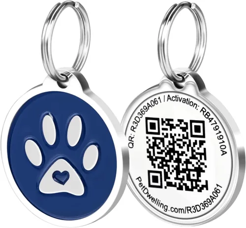 Vista 10 de Etiqueta de identificación para mascotas con código QR de Pet Dwelling – Etiquetas inteligentes para perros y gatos para la seguridad de las pata