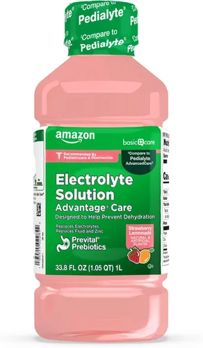 Vista 16 de Amazon Basic Care Solución de electrolitos Advantage Care con prebióticos PreVital, sabor a frambuesa azul, diseñada para ayudar a prevenir
