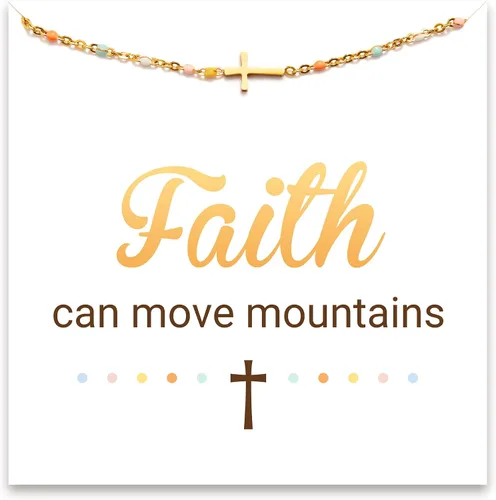 Vista 8 de STORYJEWELLERY Regalos religiosos y cristianos para mujeres, brazaletes con cruz, para bautismo, confirmación y Pascua, regalos para dar aliento a