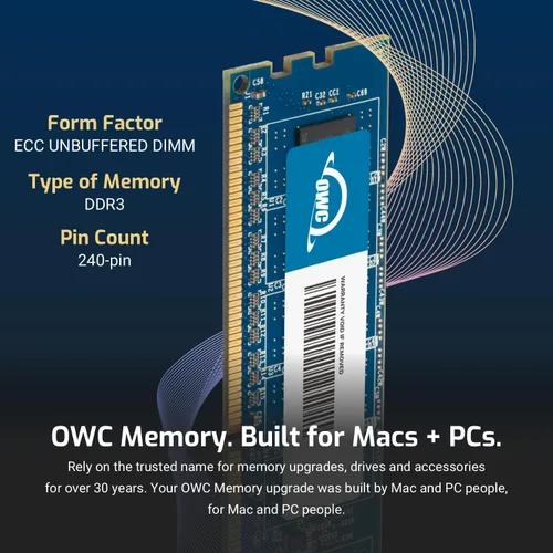 Vista 3 de OWC Módulo de actualización de memoria RAM DDR3 ECC PC3-10600 1333MHz CL9 DIMM compatible con modelos Mac Pro Nehalem y Westmere 2009 2010 2012