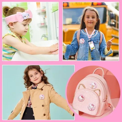 Vista 7 de Togolkap Regalos de gatitos para niñas, juego de regalos de fiesta para niñas, incluye mochila con cordón, cartera pequeña, pulsera, llavero