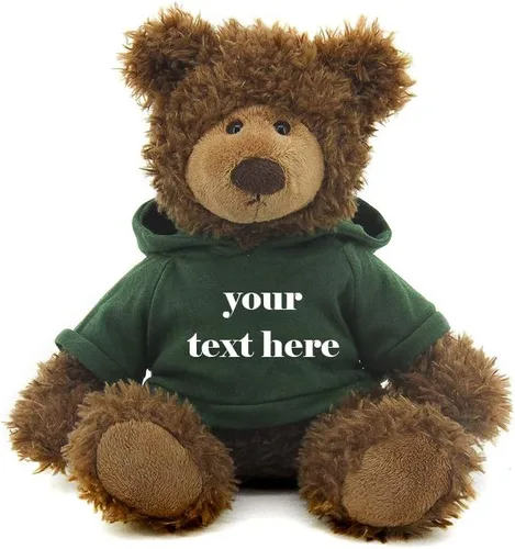 Vista 4 de Plushland Oso Frankie marrón de 12 pulgadas, regalo personalizado de animal de peluche, gran regalo para el día de la madre, día de San Valentín