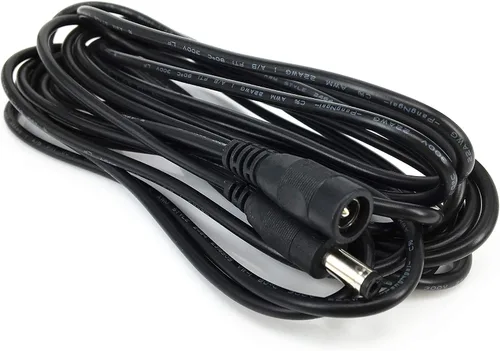 Vista 3 de 2 unids/pack 5m/16.4ft negro 0.217 in x 0.098 in DC enchufe cable de extensión cable de extensión con macho a hembra 0.098 in x 0.217 in conectores