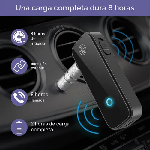 Vista 3 de Adaptador AUX Bluetooth para automóvil, receptor Bluetooth 5.3 y transmisor para automóvil viejo/estéreo doméstico/TV, adaptador de audio