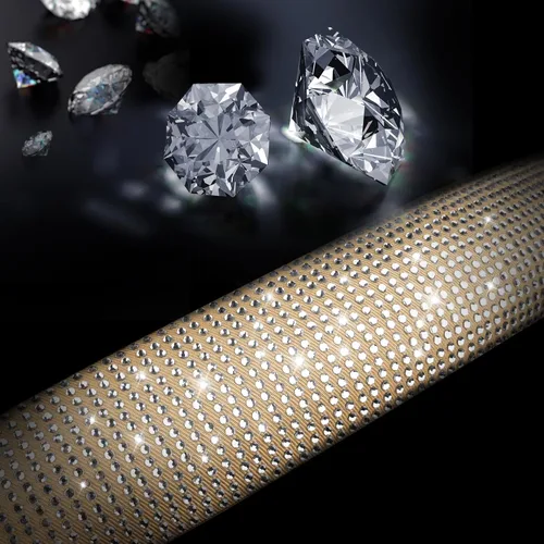 Vista 5 de CAR PASS Funda para volante de cuero beige con diamantes brillantes, cristales blancos brillantes con purpurina y pedrería, ajuste universal de 14