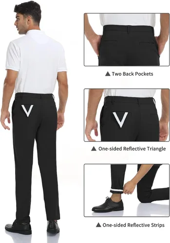 Vista 5 de Safort Pantalones de vestir ajustados para hombre, elásticos e impermeables para uso diario