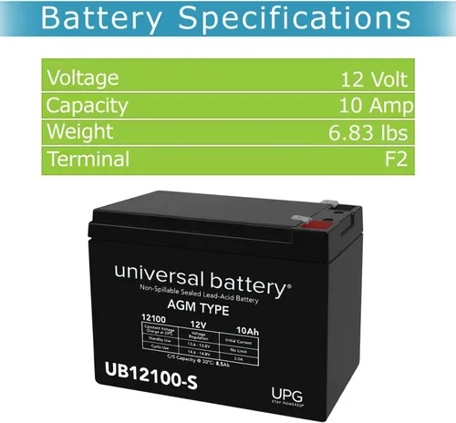 Vista 3 de Batería universal UB12100-S