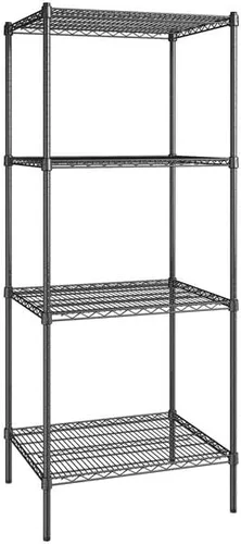 Vista 3 de Kit de 4 estantes de epoxi verde NSF de 21 x 72 pulgadas con postes de 86 pulgadas, estantería de almacenamiento resistente, kit de estantería