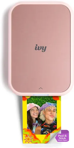 Vista 2 de Canon Ivy 2 Mini impresora fotográfica, impresión desde dispositivos iOS y Android compatibles, impresiones adhesivas, paquete de papel fotográfico