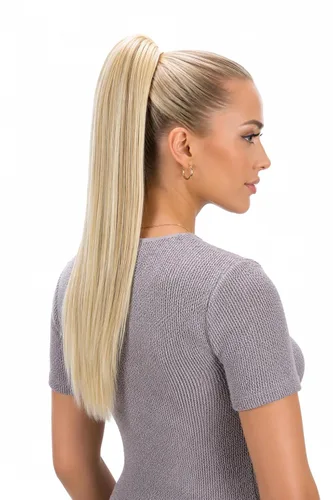 Vista 11 de CAISHA Extensiones de clip de cola de caballo de 20 pulgadas con pinza de mariposa recta rubio mezcla H55