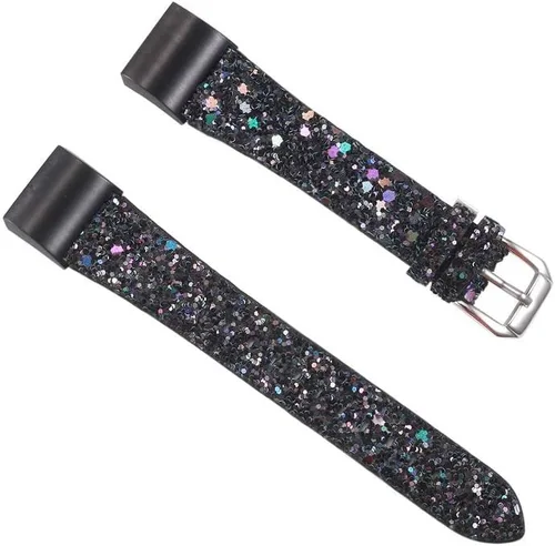 Vista 2 de Bandas brillantes compatibles con Fitbit Charge 2, correa de repuesto de cuero brillante con purpurina compatible con pulseras Fitbit Charge 2