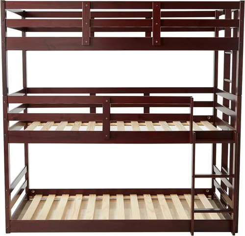 Vista 4 de Donco Kids DONCI 1555-TTTCP Litera triple individual/individual/individual capuchino oscuro