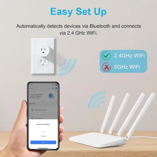 Vista 6 de EIGHTREE Enchufe inteligente, toma WiFi para el hogar inteligente compatible con Alexa y Google Home, enchufe inteligente con control remoto