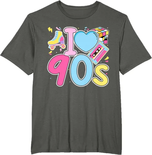 Vista 8 de I Love 90's Retro Style Nostalgia Vibe Funny 1990's Party T-Shirt Negro