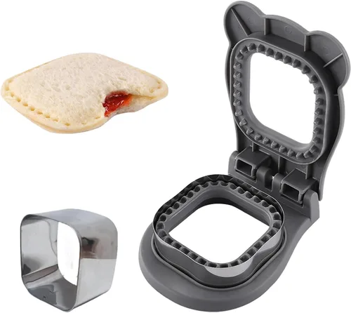 Vista 3 de Cortador y sellador de sándwiches, para hacer sándwiches sin corteza para niños, fácil para fiambrera escolar y caja Bento (azul)