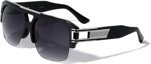 Vista 8 de Gazelle B-Boy - Gafas de sol estilo aviador retro cuadradas de metal y plástico Marco negro y dorado.