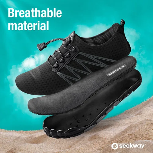 Vista 3 de SEEKWAY - Zapatos para usar en agua para adultos, unisex, tipo calcetín, de secado rápido, que brindan sensación de pies descalzos para la playa