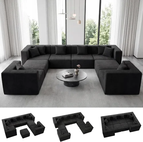 Vista 62 de MONVANE Sofá cama convertible de 55.5 pulgadas, sofá cama 2 en 1 sin hueso con bolsillo de almacenamiento, cómodo sofá de asiento profundo
