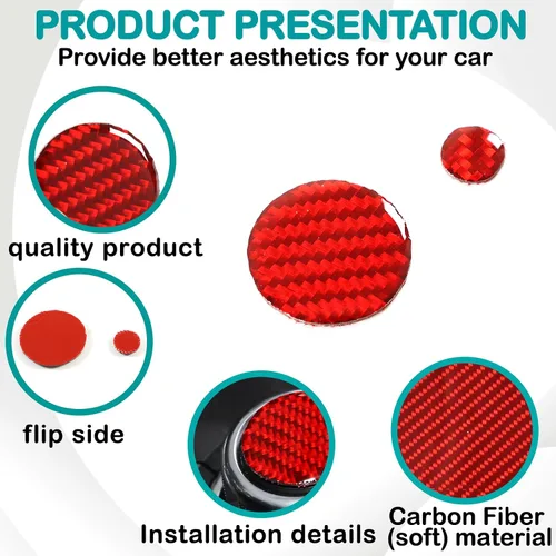 Vista 3 de Adhesivo de fibra de carbono suave para coche, multimedia, botón adhesivo compatible con Mazda MX-5 2016-2020, accesorios de protección