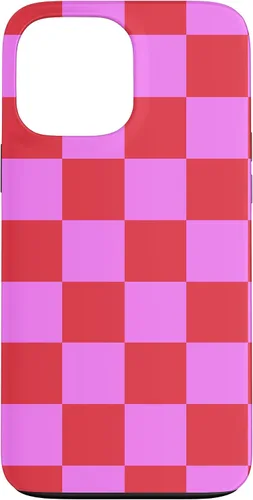 Vista 24 de Funda femenina con patrón de mujer rosa y rojo a cuadros para iPhone 17