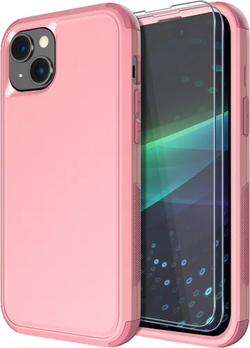 Vista 11 de Diverbox Funda para iPhone 15 [a prueba de golpes] [a prueba de caídas] [protector de pantalla de vidrio templado], funda de protección resistente