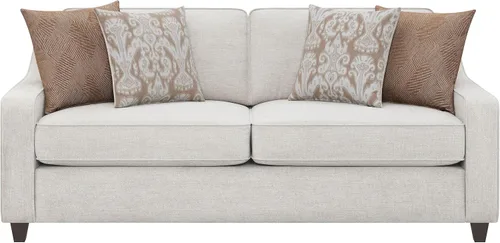 Vista 4 de Coaster Home Furnishings Christine - Sofá fijo tapizado con brazos inclinados con asiento en caja y patas marrones cónicas - Transición - Sala