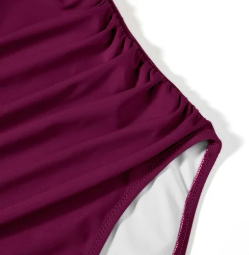 Vista 26 de SUUKSESS Traje de baño sexy de una pieza con volantes y control de abdomen para mujer