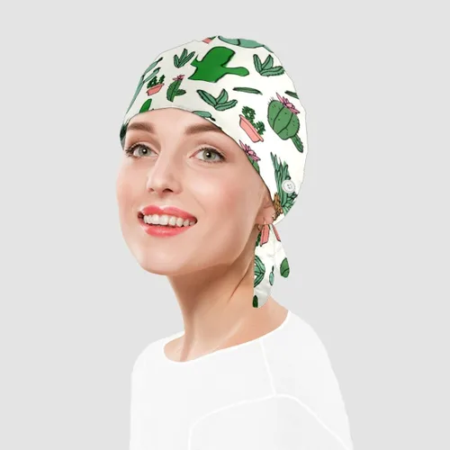 Vista 6 de MUKJHOI Gorras de trabajo ajustables con estampado colorido y lazo para la parte trasera, sombreros con botones