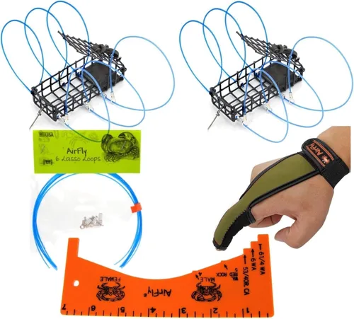 Vista 12 de AirFly Castable Crab Trap for Pier, Jetty & Surf - 6-Loop Fishing Pole Crab Trap Dungeness, Blue & Rock Crabs Lead-Free CA, OR, WA, MD & FL