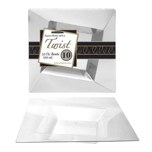Vista 13 de Party Essentials platos cuadrados de plástico duro, 8", 120 negro (Black Classic)