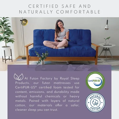 Vista 4 de Royal Sleep Products by The Futon Factory - Colchón de futón con bobina de bolsillo de 10 pulgadas, color negro, tamaño individual, espuma