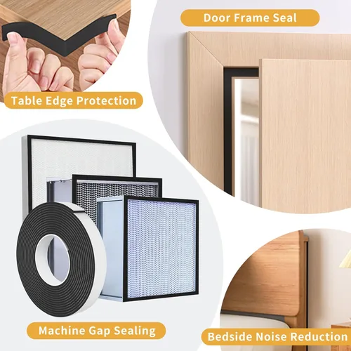 Vista 5 de Cinta de sellado de espuma EVA, 1 pulgada de ancho x 1/4 pulgada de grosor, cinta adhesiva para puertas y ventanas, bloqueador de corrientes