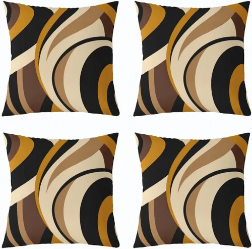 Vista 8 de Castle Fairy Fundas de almohada modernas con estampado de líneas geométricas de doble cara de 16 x 16 pulgadas, fundas de almohada de espirales